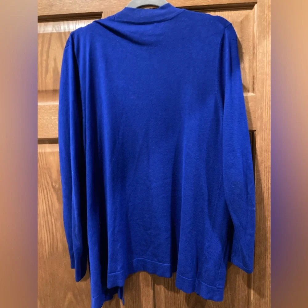 Sapphire blue open front cardigan - size L - Picture 3 of 8